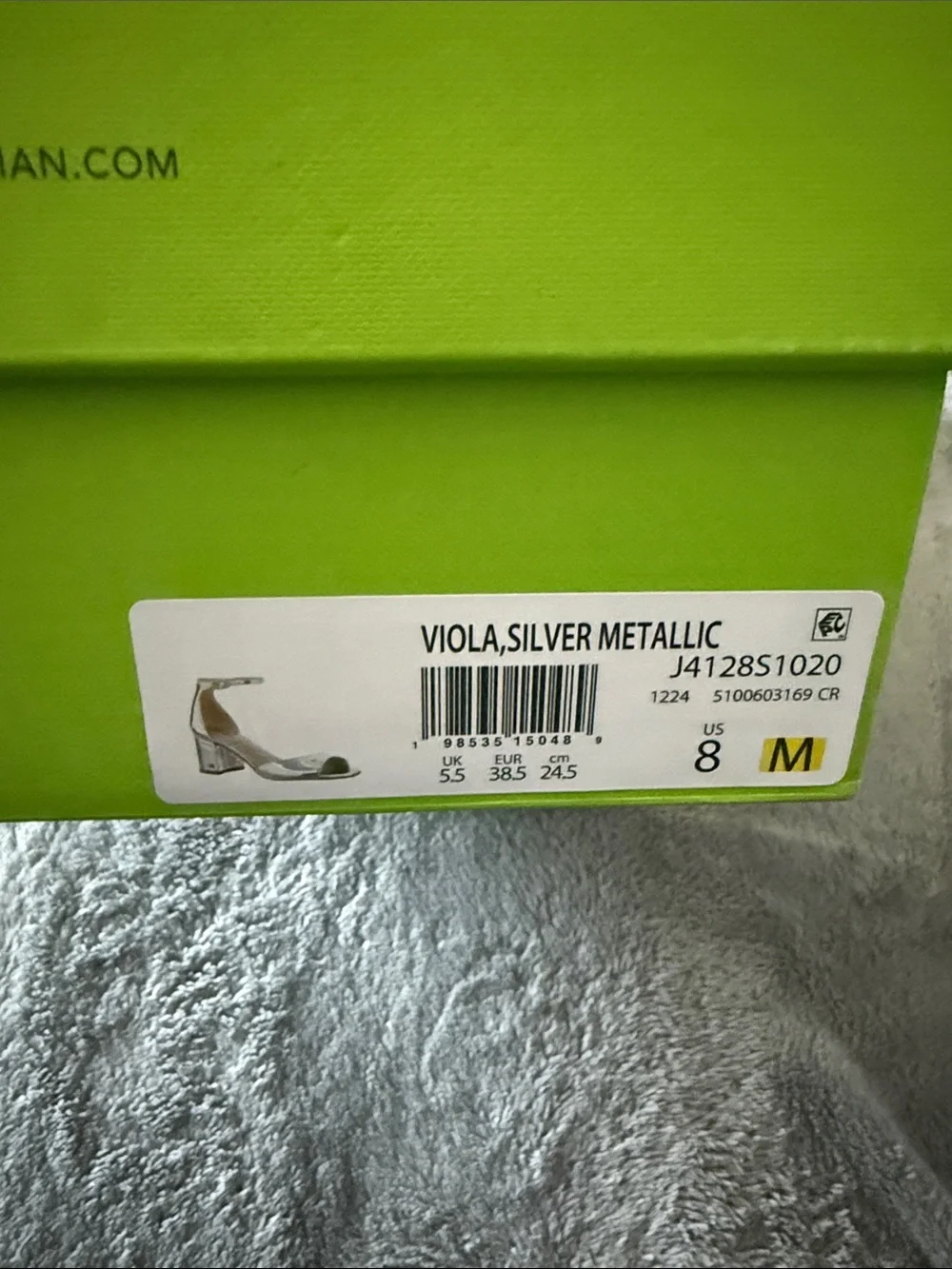 Sam Edelman Silver Metallic Block Heel Sandals with Ankle Strap. Womens size 8